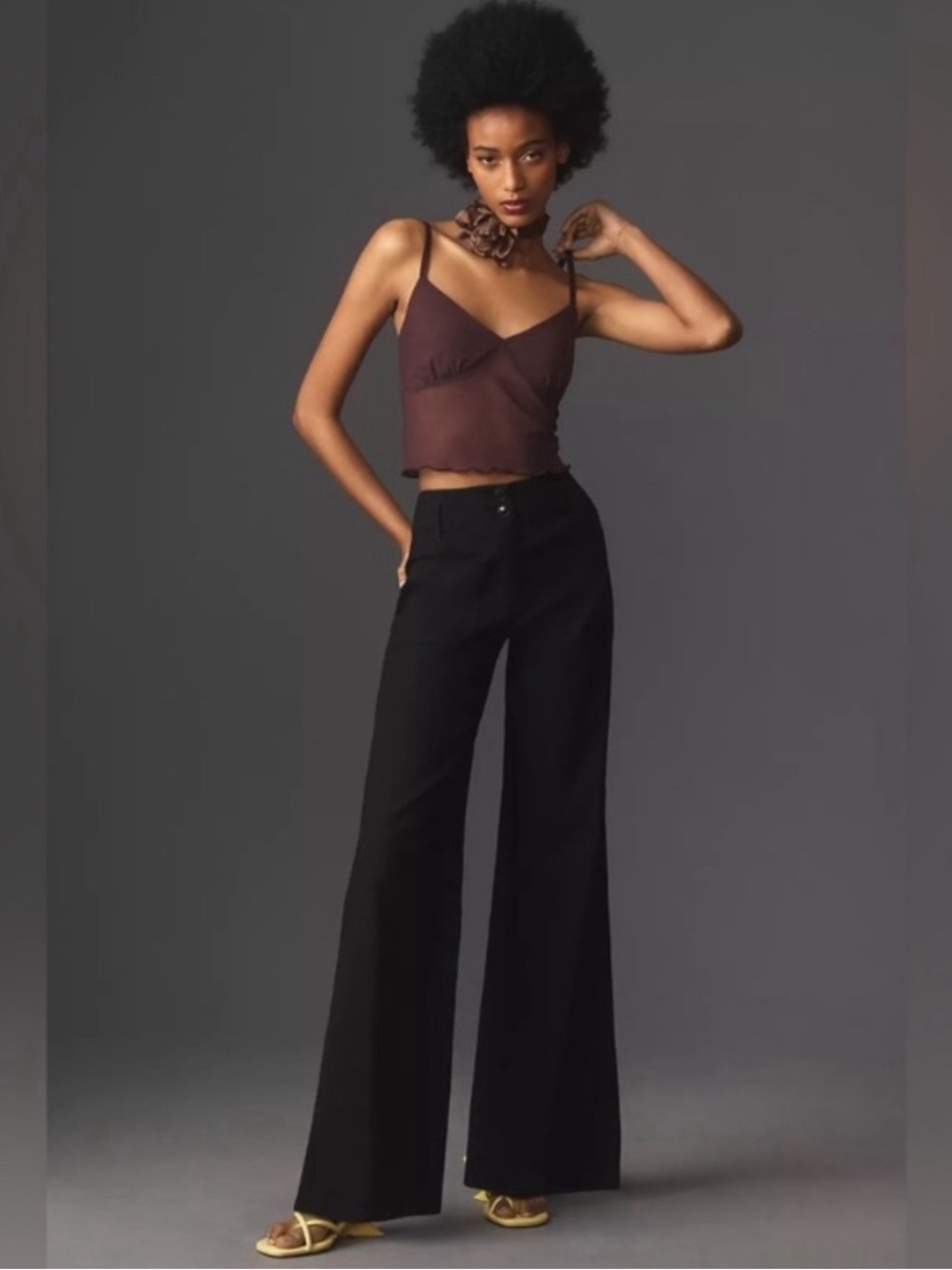 Maeve The Junie Jean with Linen Wide Leg Flare Size 28